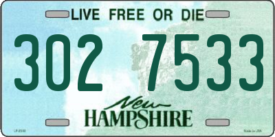 NH license plate 3027533