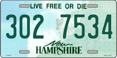 NH license plate 3027534