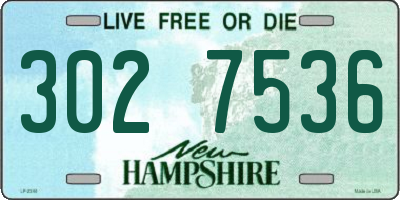 NH license plate 3027536