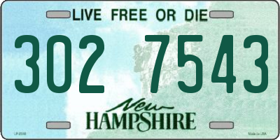 NH license plate 3027543