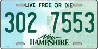 NH license plate 3027553