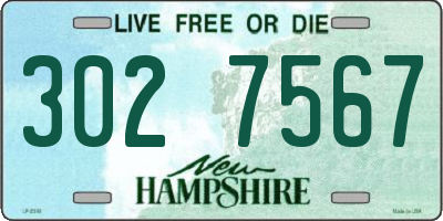 NH license plate 3027567
