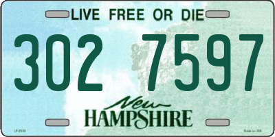 NH license plate 3027597