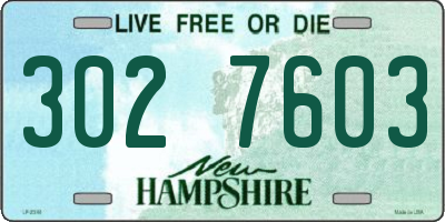 NH license plate 3027603