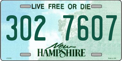 NH license plate 3027607