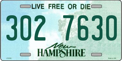 NH license plate 3027630