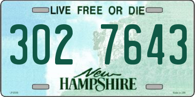 NH license plate 3027643
