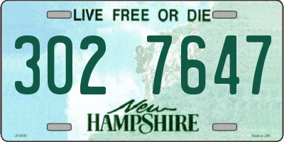 NH license plate 3027647