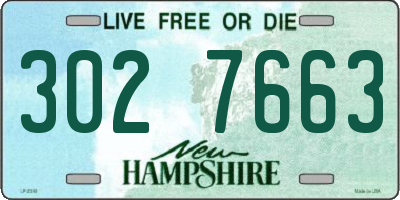 NH license plate 3027663