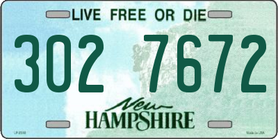 NH license plate 3027672