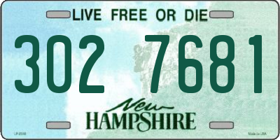 NH license plate 3027681