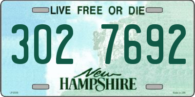 NH license plate 3027692