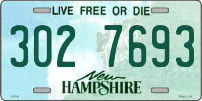NH license plate 3027693