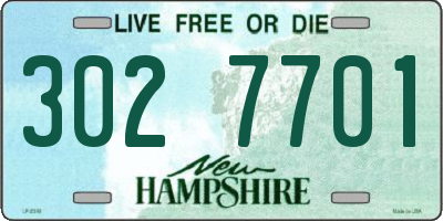 NH license plate 3027701
