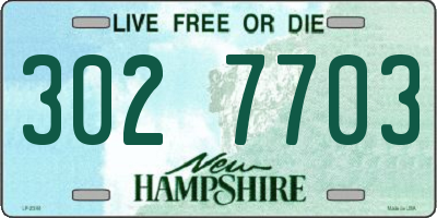 NH license plate 3027703