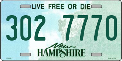 NH license plate 3027770