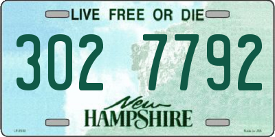 NH license plate 3027792