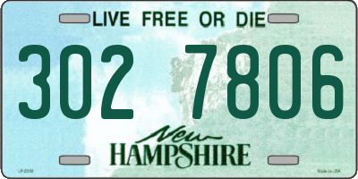NH license plate 3027806