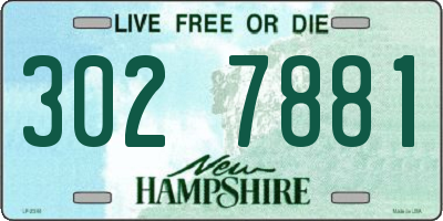 NH license plate 3027881