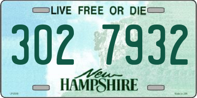 NH license plate 3027932