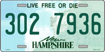 NH license plate 3027936