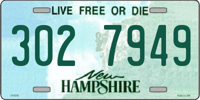 NH license plate 3027949