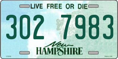 NH license plate 3027983