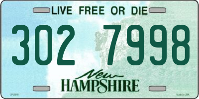 NH license plate 3027998