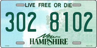 NH license plate 3028102