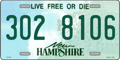 NH license plate 3028106