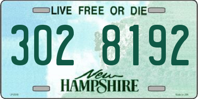 NH license plate 3028192