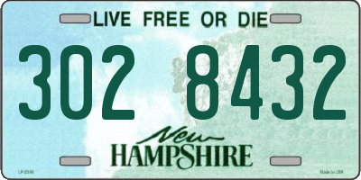 NH license plate 3028432
