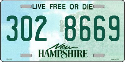NH license plate 3028669