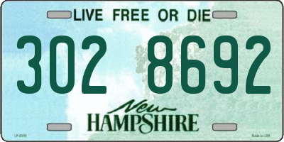 NH license plate 3028692