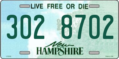 NH license plate 3028702