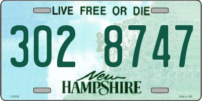 NH license plate 3028747