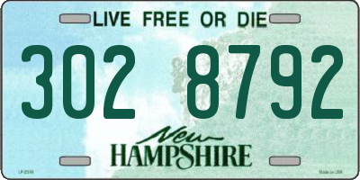 NH license plate 3028792