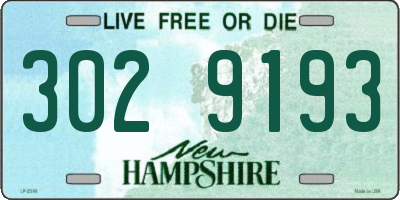 NH license plate 3029193