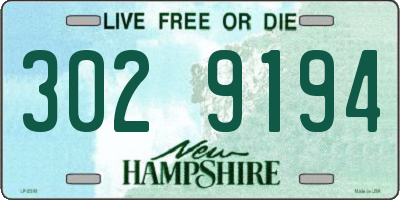 NH license plate 3029194