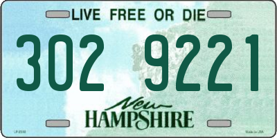 NH license plate 3029221