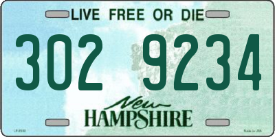 NH license plate 3029234