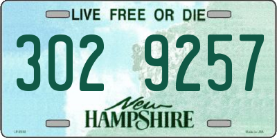 NH license plate 3029257