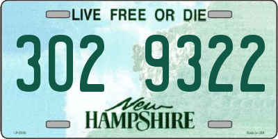 NH license plate 3029322