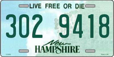 NH license plate 3029418
