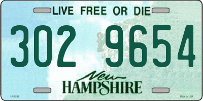 NH license plate 3029654