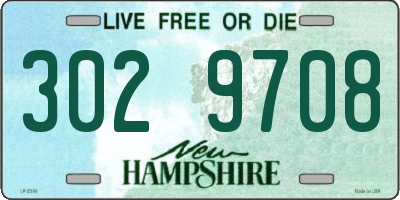 NH license plate 3029708