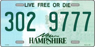 NH license plate 3029777