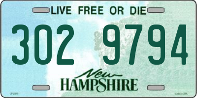 NH license plate 3029794
