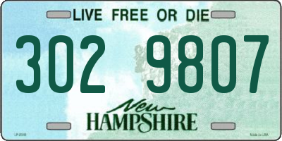NH license plate 3029807