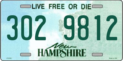 NH license plate 3029812